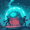 cyber energy shield force camp, ghost in the shell style