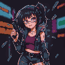 cyberpunk woman damaged