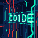 glowing lines of code being inserted into a system