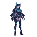 side view of cyberpunk diana character from riot league of legends