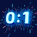 binary digits transforming from 0 to 1, creating shockwave