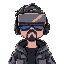 cyberpunk guy with apple vision pro goggles  illustration