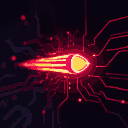 cyberpunk data packet visualized as glowing projectile, neon circuit patterns, dark background