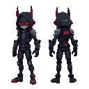 cyberpunk game evil character, ghost in the shell style, side view