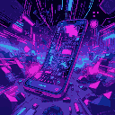 spreading digital decay with glitch effects through a phone screen