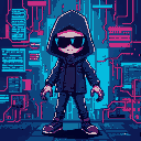 semi-transparent hacker figure phasing through digital barriers