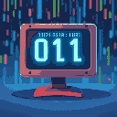 binary digits on screen