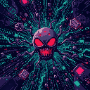 digital infection spreading like fractal patterns, with cascading code fragments