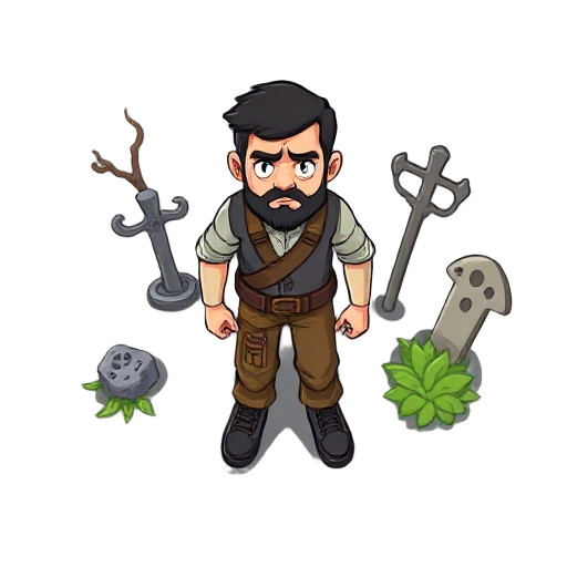 man character side walk sprite set in the style of graveyard keeper