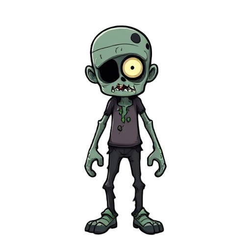 un zombie pero con la cabeza como si fuera un ojo