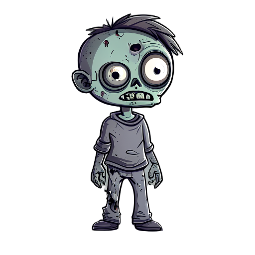 un zombie pero con la cabeza como si fuera un ojo