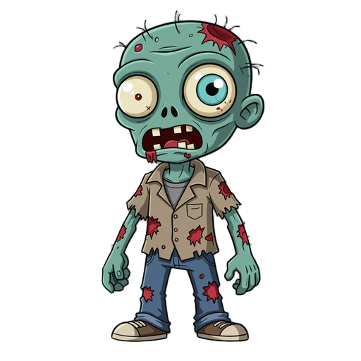 un zombie pero con la cabeza como si fuera un ojo