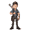 scout from the game tf2, scout's face is neutral with no minor adjustments. scout is holding his metal baseball bat in his left hand