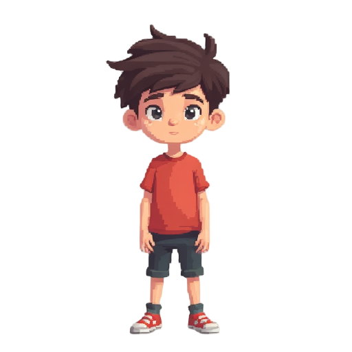 young boy, pixel