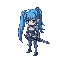 female knight with blue twintail hair