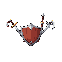 swords, shields, axes,  