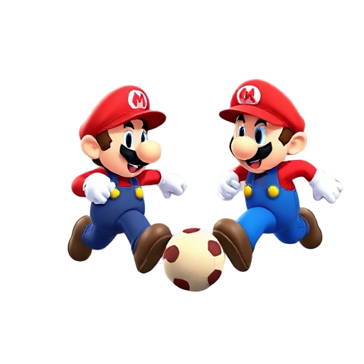 crie uma imagem mario bros jogando futebool