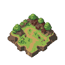 crea un mapa de un juego de rpg en formato pixel 