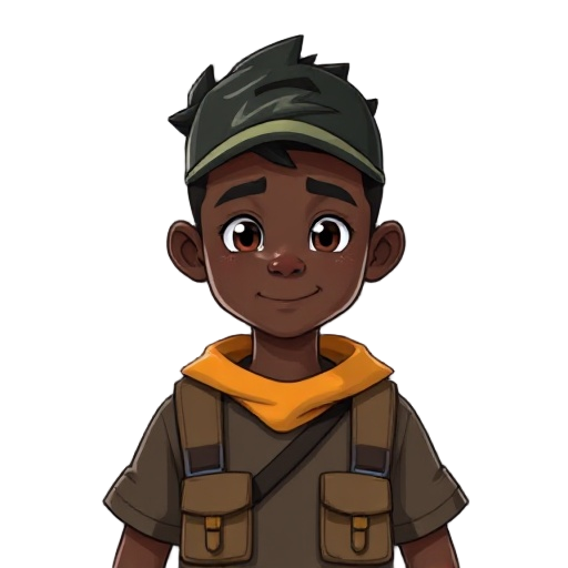 black young boy with  in a camp attire