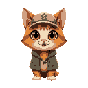 cute cat with camp attire 
