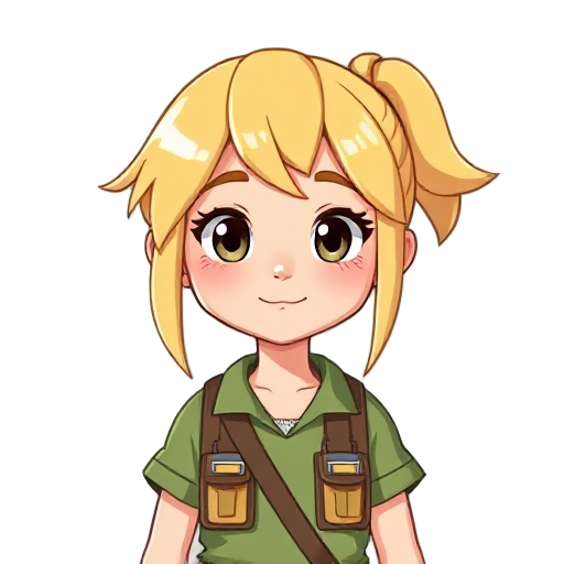 young blonde girl in a camp attire