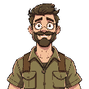 cool adult man with camp attire 