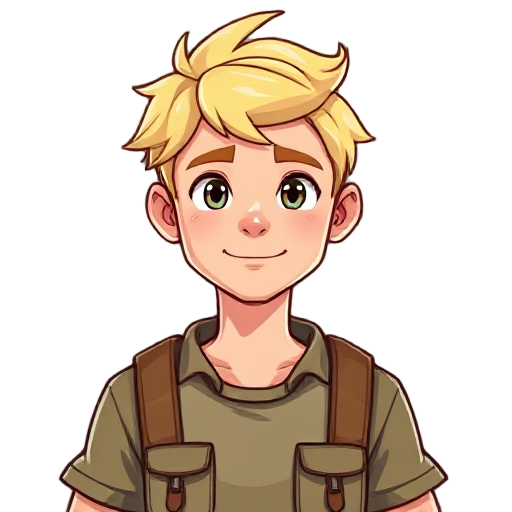young blonde man in a camp attire