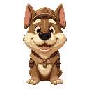 cute big dog with camp attire 