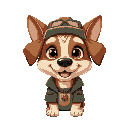 cute dog with camp attire 