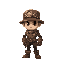 steam punk character, big cap, gib hat