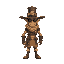 steam punk character, big cap, desert