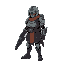 a bounty hunter with a robot arm