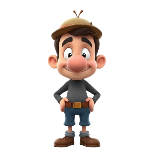 guy with big nose with small hat on top of his head 