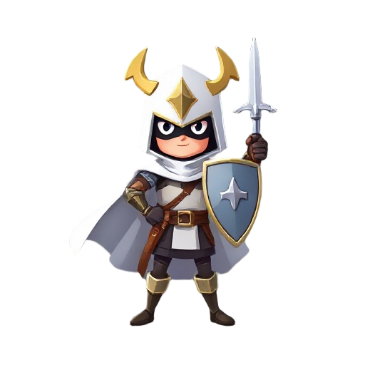 crusader in white cape