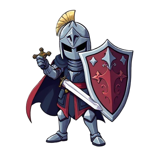 a final fantasy style knight with a sword and a shield