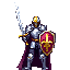 a final fantasy style knight with a sword and a shield