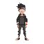 generate me a deppresed guy that havent sleep for days a walking sprite