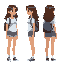 full-body sideview student girl