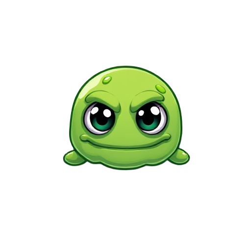 a green slime with 2 eyes