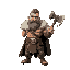 nordic warrior, muscular with an axe in his hand and a fur cape