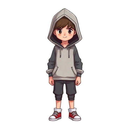 young 16 years with a hood 