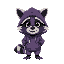make a raccoon with hoodie purple, humanoid,