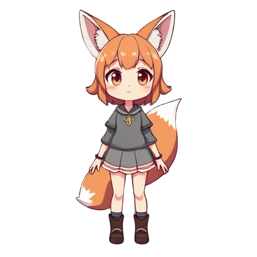 i want a moving girl with fox ears and a tail