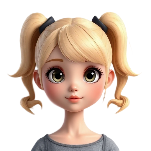 i want a 2.5 head tall blonde doll girl with twin ponytails