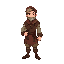 a medieval peasant with the art style of castlevania symphony of the night