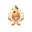 bonfire sprite, with smooth looping flames, flickering orange and yellow colors, glowing embers