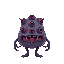 blob shaped eldritch abomination with 10 eyes and 3 mouths