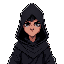 a dark mage in hooded robes
