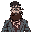 man with big beard and guile suit with american flag as bandana