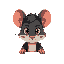a small fire mouse over the shoulder view